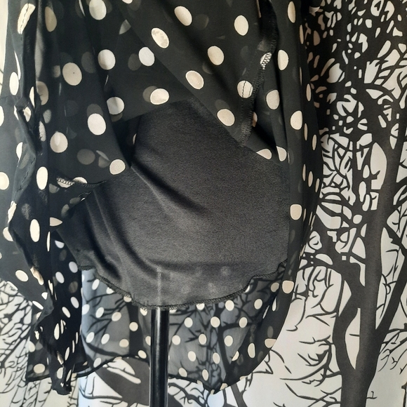 Black & White Polka Dot Blouson Dress - Picture 5 of 6
